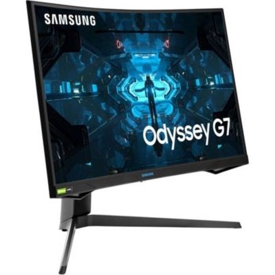 image Ecran QLED incurvé Samsung Odyssey G7 C27G75TQSU - G75T Series - 27 pouces ( 2560 x 1440 WQH - 600 CD/m² - 2500:1-1 ms) - Noir