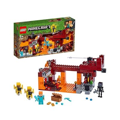 LEGO Minecraft - Le pont de Blaze, Jeu Construction et Aventure 8 Ans et Plus, Jouet pour Garçon et Fille de 372 Pièces - 21154