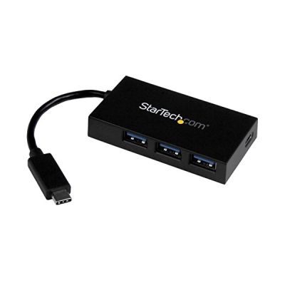 image STARTECH Hub USB 3.0 à 4 ports avec USB Type-C - 1x USB-C 3x USB-A - Concentrateur USB avec adaptateur d'alimentation