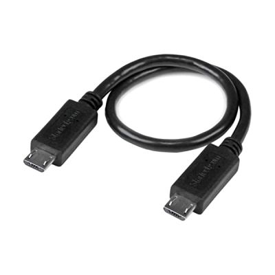 StarTech Câble USB OTG Micro USB vers Micro USB - Adaptateur USB On-The-Go - M/M - 20 cm - Noir