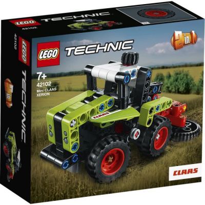 image LEGO Technic, Mini CLAAS XERION Tracteur et moissonneuse, 2in1 Ensemble de construction, Collection de véhicules lourds, 95 pièces, 42102