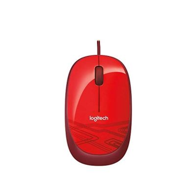 image Logitech M105 Souris Filaire USB, 3 Boutons, Suivi Optique 1000 PPP, Ambidextre, Compatible avec PC/Mac/Portable - Rouge
