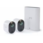 image produit Arlo Ultra 4K HDR | Caméra de Surveillance WiFi sans Fils. Grand Angle 180° Spot intégré, Pack de 2 caméras & Accessoires Arlo Ultra et Pro 3 - Panneau Solaire Waterproof