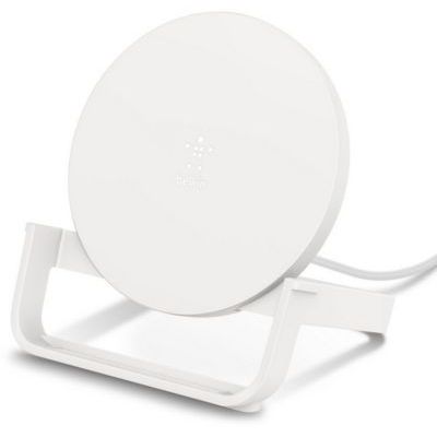 image Belkin Chargeur à induction BoostCharge Stand 10 W (chargeur sans fil rapide certifié Qi) - blanc