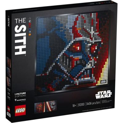 image LEGO 31200 Art Star Wars Les Siths Set pour Adultes, Edition Collector à Faire Soi Même - Toile de Décoration Murale