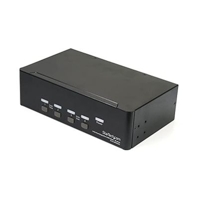 image STARTECH Switch KVM double affichage DisplayPort 4K 60 Hz à 4 ports avec hub USB 2.0 intégré - 4 Ordinateur(s)