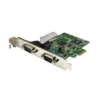 image STARTECH Carte PCI Express à 2 ports série DB9 RS232 - Adaptateur PCIe série avec UART 16C1050 à deux voies - PCI Express x1