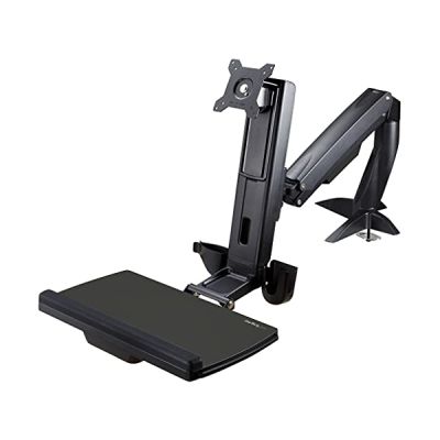 image STARTECH Support de bureau debout pour écran à fixation VESA jusqu'à 24- et 7,9 kg - Bras articulé pour moniteur, clavier