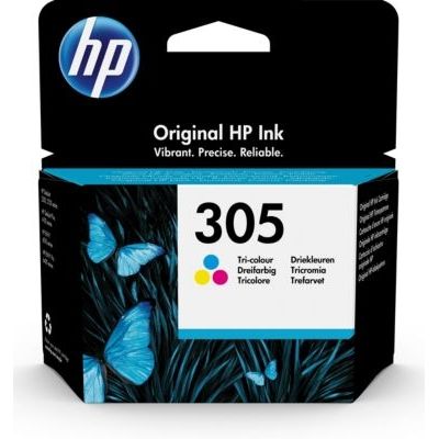 image HP 305 Cartouche d'Encre Tricolore Authentique (3YM60AE) pour HP DeskJet 2300, HP DeskJet 2700, HP DeskJet Plus 4100, HP ENVY 6000 et HP ENVY Pro 6400