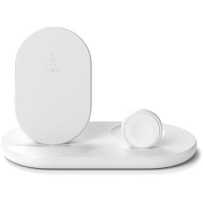 image Belkin Station de recharge à induction 7,5 W pour iPhone, Apple Watch et AirPods - blanc