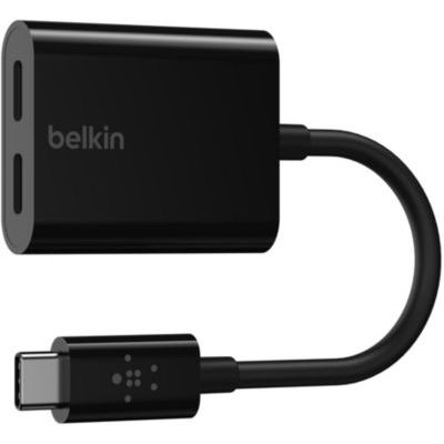 image Belkin Adaptateur USB-C Audio + Recharge (Adaptateur pour écouteurs USB-C, charge rapide USB-C PD pour Galaxy S20, S10, Note10, Pixel 4, iPad Pro, etc.)