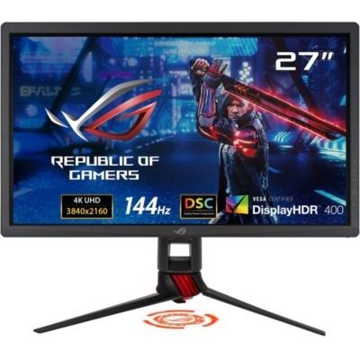 image ASUS ROG XG27UQ - Ecran PC gaming DSC 27" 4K - Dalle IPS - 144Hz - 1ms - 3840x2160 - 400cd/m² - 2x HDMI, 2x Display Port et 2x USB- Nvidia G-Sync - Display HDR 400 - Display Stream Compression