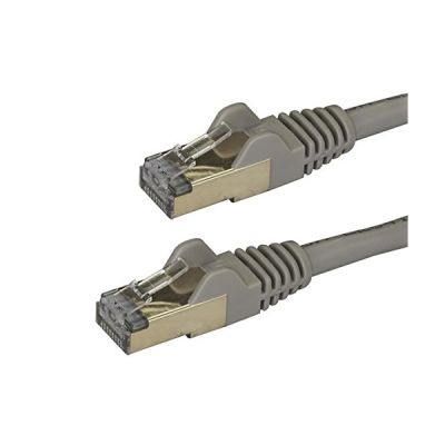 STARTECH Câble réseau Cat6a STP blindé sans crochet - 1 m Gris - Cordon Ethernet RJ45 anti-accroc - Câble patch