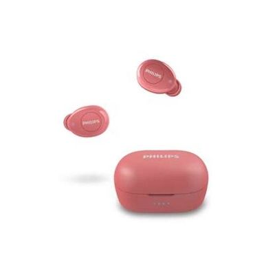 image Philips T2205RD/00 Écouteurs Bluetooth (Écouteurs sans fil, Commande vocale, 12 heures d'autonomie, Protection contre les éclaboussures IPX4, Petit boîtier de charge) Rouge - Modèle 2020/2021