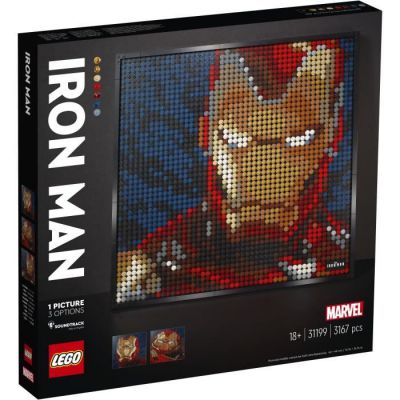 image LEGO 31199 Art Iron Man de Marvel Studios, Cadre artistique, Set de construction pour adultes, 3156 Pièces