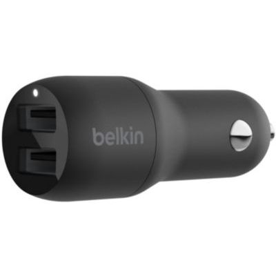 image Belkin Chargeur de Voiture à Deux Ports USB (24 W) avec Câble Micro-USB