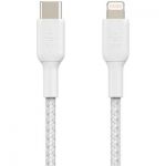 image produit Belkin Câble USB-C vers Lightning à gaine tressée (certifié Apple MFi, 2 m, blanc)