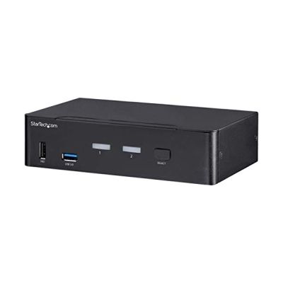 STARTECH KVM switch écran clavier souris USB à 2 ports DisplayPort 4K 60 Hz - Commutateur KVM - Hub USB 3.0 - 2 Ordinateur(s)
