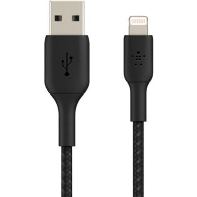 image Belkin Câble Lightning à Gaine Tressée (Certifié Apple MFI) - 2 m, Noir