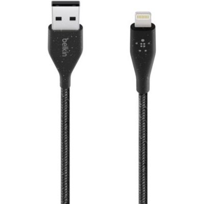 image Belkin Câble Lightning vers USB-A DuraTek Plus avec Sangle de Fermeture (Certiéifé Apple MFI, 3 m, Noir)