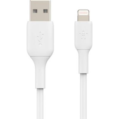 image Belkin Câble Lightning (Câble Boost Charge Lightning vers USB pour iPhone, iPad, AirPods, Câble de Recharge Certifié MFi pour iPhone, Blanc, 15 cm)