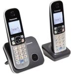 image produit Panasonic KX-TG6812 Téléphone DECT Identification de l'appelant Noir, Gris - téléphones (Téléphone DECT, Haut-parleur, 120 entrées, Identification de l'appelant, Noir, Gris) [Version Française]
