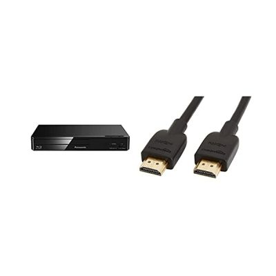 image Panasonic DMP-BDT167 Lecteur DVD Port USB & Câble HDMI 2.0 Haut débit, 0,9 m
