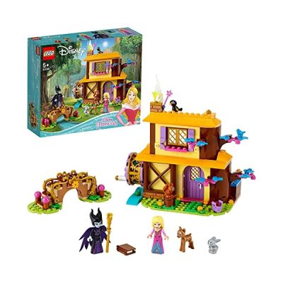 LEGO 43188 Disney Le chalet dans la forêt d’Aurore - Ensemble de Jeu de la Belle au Bois Dormant incluant les Figurine de Maléfique et d'animaux