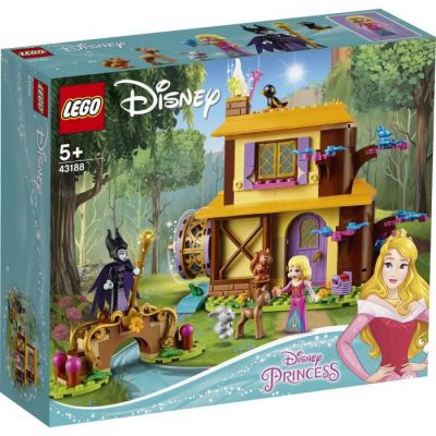 image LEGO 43188 Disney Le chalet dans la forêt d’Aurore - Ensemble de Jeu de la Belle au Bois Dormant incluant les Figurine de Maléfique et d'animaux