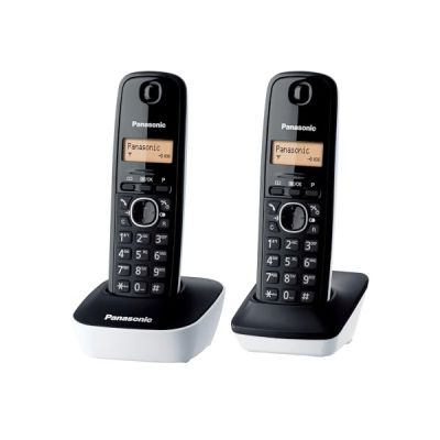image Panasonic KX-TG1612FRW Téléphone Duo sans fil DECT sans répondeur Blanc [Version Française]