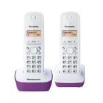 image produit Panasonic KX-TG1612FRF Téléphone Duo sans fil DECT sans répondeur Pourpre [Version Française]