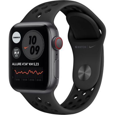 image Apple Watch Nike Series 6 GPS + Cellular, 40mm boitier Aluminium gris sidéral avec Bracelet Sport Anthracite