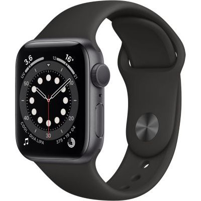 image Apple Watch Series 6 (GPS, 40 mm) Boîtier en aluminium gris sidéral, Bracelet Sport noir