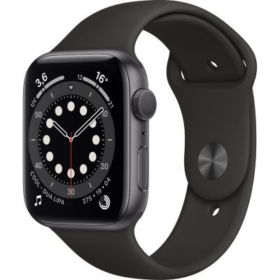 image Apple Watch Series 6 (GPS, 44 mm) Boîtier en aluminium gris sidéral, Bracelet Sport noir