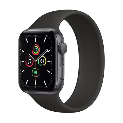 image Apple Watch SE (GPS, 40 mm) Boîtier en aluminium gris sidéral, Bracelet Sport noir
