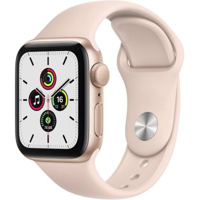image Apple Watch SE (GPS, 44 mm) Boîtier en aluminium or, Bracelet Sport rose des sables