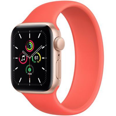 image Apple Watch SE (GPS + Cellular, 40 mm) Boîtier en aluminium or, Bracelet Sport rose des sables