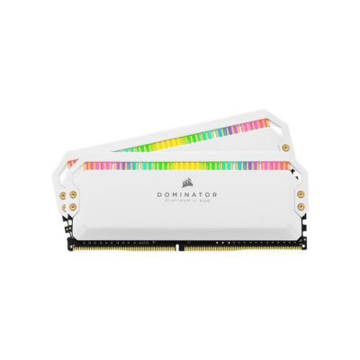 image Corsair Dominator Platinum RGB 32Go (2x16Go) DDR4 3200MHz C16, Eclairage LED RGB Mémoire de Bureau (Performances Haute, Temps Réponse Rapides, 12 paramétrables CAPELLIX RGB LED) - Blanc