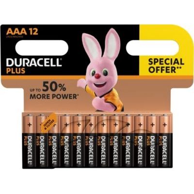 image Duracell Plus, pack de 12 piles alcalines Type AAA 1,5 Volts LR03 MN2400