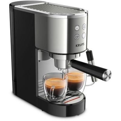 image KRUPS Machine expresso Virtuoso Inox Automatique Compacte 2 tasses Buse vapeur pour Cappuccinos et Eau Chaude XP442C11