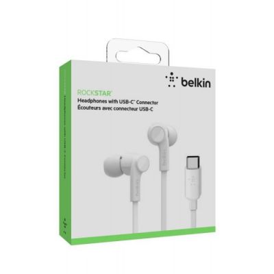image Belkin Écouteurs SoundForm avec connecteur USB-C (intra-auriculaires USB-C) blanc