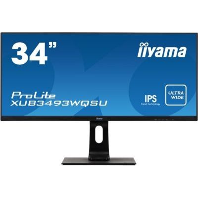 image iiyama ProLite XUB3493WQSU Écran LED 34" IPS 3440x1440 VGA/DP/2xHDMI Hub USB Pied réglable en hauteur Multimédia Châssis Slim Noir