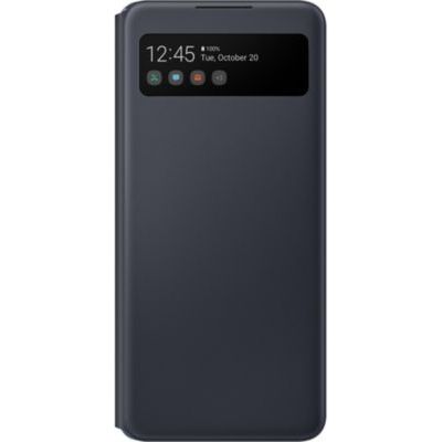 image Samsung S View Wallet EF-EA426P Étui de Protection Antichoc avec fenêtre de visualisation intégrée pour Galaxy A42 5G Noir
