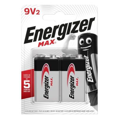 image Energizer Max 9V Piles Alcalines, Lot de 2