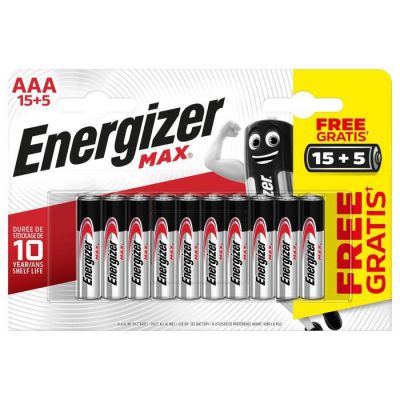 image Energizer Alkaline Max Pack de 15 + 5 Piles alcalines Max AAA
