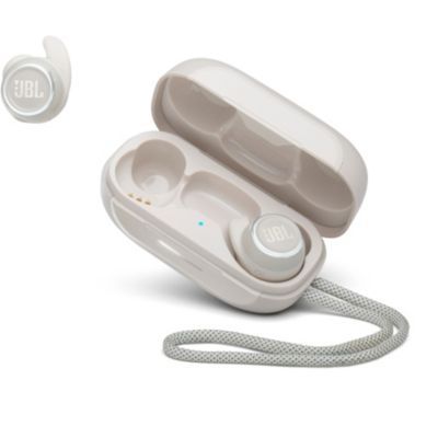image JBL Reflect Mini NC TWS – Écouteurs de sport bluetooth sans fil à Réduction de Bruit et étui de recharge – Étanches à l’eau – Blanc