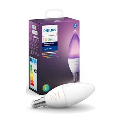 image Philips Lighting Hue White And Color Ambiance Ampoule Smart Culot E14 avec Bluetooth, lumière blanche à colorée 5,3 W