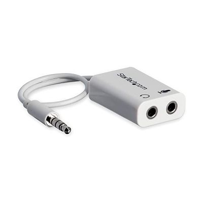 image StarTech.com Adaptateur pour casque avec prises pour écouteur et microphone séparées - Mini-Jack 3,5mm 1x (M) 2x (F) - Blanc (MUYHSMFFADW)