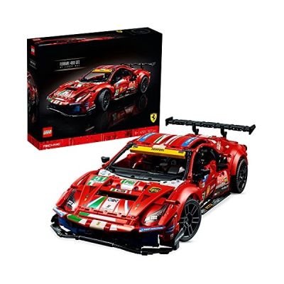 LEGO 42125 technic Ferrari 488 GTE AF Corse #51, modèle Authentique de la Voiture de Course d Endurance à Exposer, pour Adultes