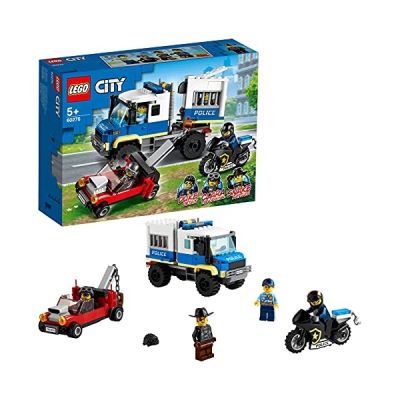 image LEGO 60276 City Le Transport des Prisonniers, Jouet Camion & 60275 City L'hélicoptère de la Police, Jouet avec Officier et escroc Mini Figurine pour garçons et Filles de 4 Ans et Plus